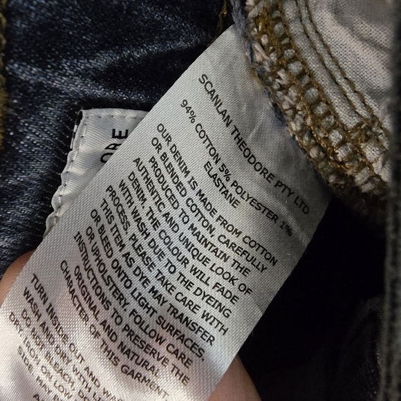 Scanlan Theodore Blue Denim Skirt stretchy - Picture 13 of 13